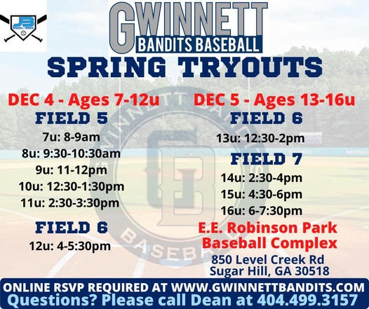 GwinnettBanditsSpringTryouts GwinnettBanditsSpringTryouts